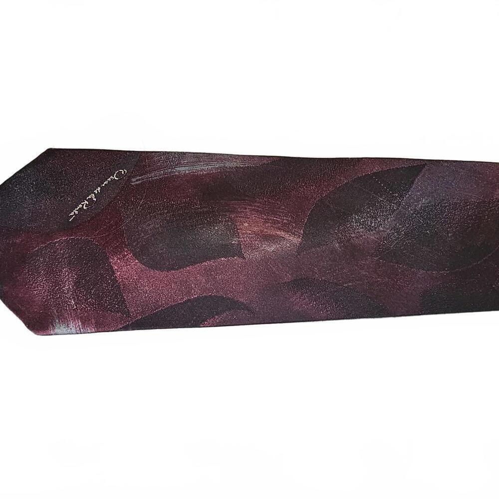 Oscar de la Renta Studio Men's Tie Burgundy Abstract Pattern